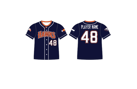 Hawks Baseball Jersey Navy